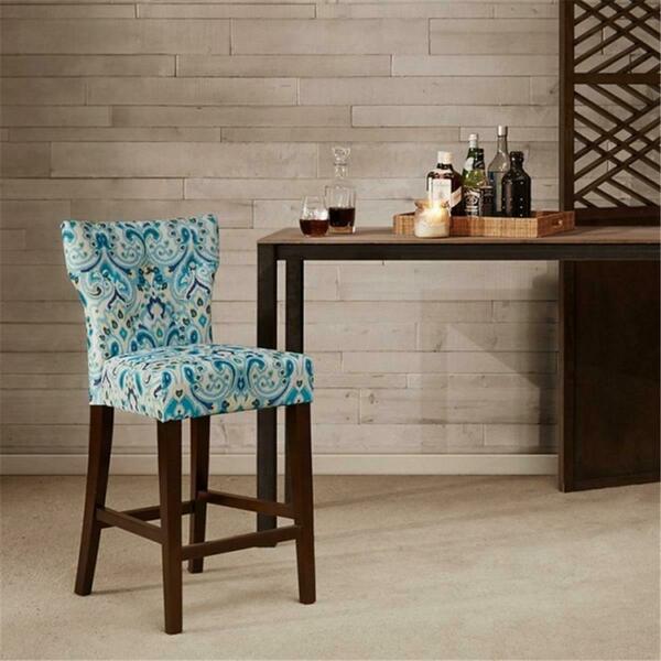 Madison Park Avila Tufted Back Counter Stool, Blue FPF20-0402